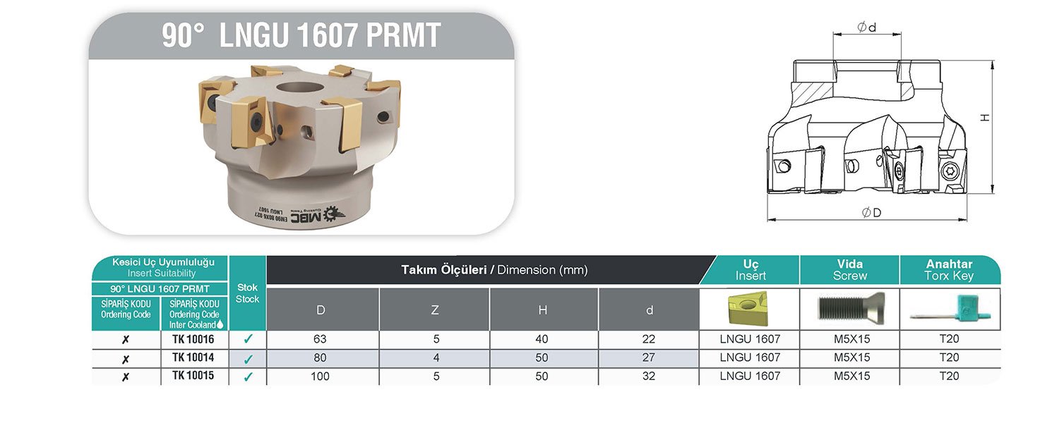 90° LNGU 1607 PRMT MBC Tarama Başlığı tablo