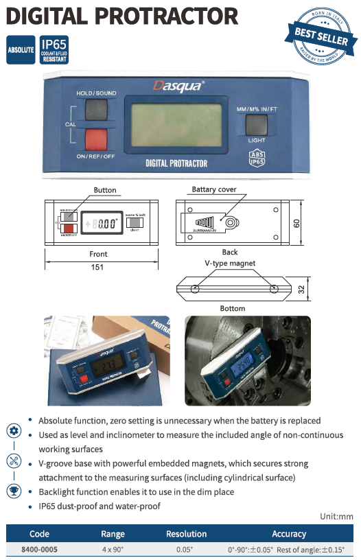 Absolute Dijital Açı ve Eğim Ölçer