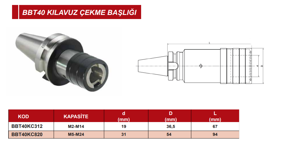 BBT 40 Kılavuz Çekme Başlığı Eric