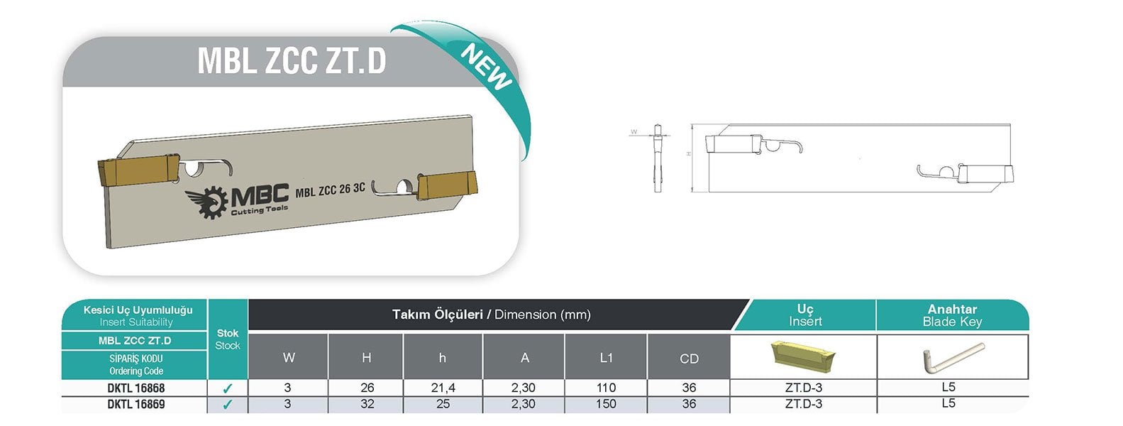 MBC Lama Tutucu Takım MBL ZCC 26 3C