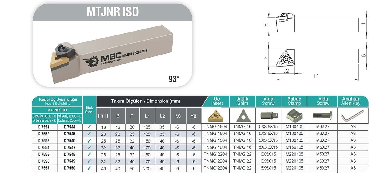 MBC Dış Çap Torna Kateri MTJNR