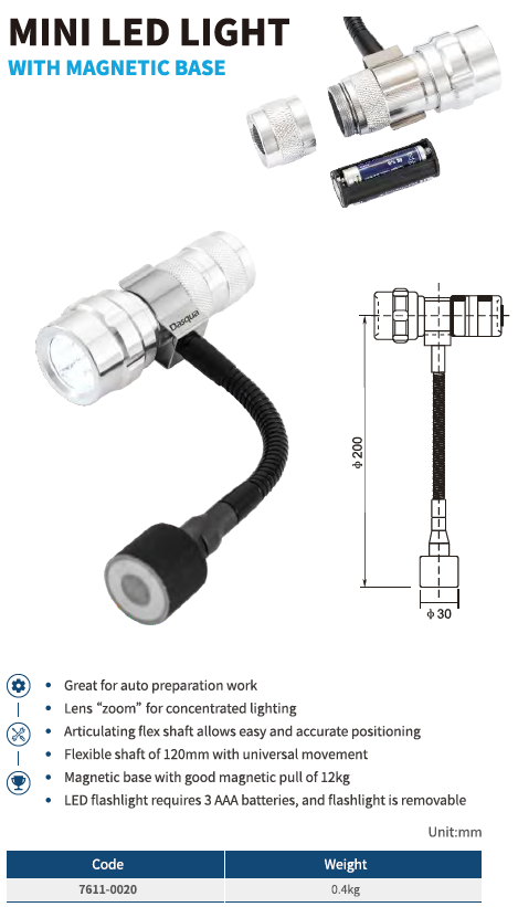 Mini Led Işık Manyetik Tabanlı