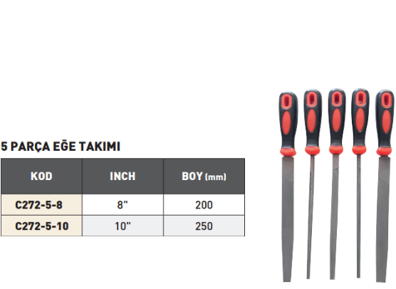 PLD 5 Parça Eğe Takımı tablo