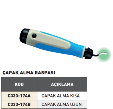 PLD Çapak Alma Raspası Kısa tablo