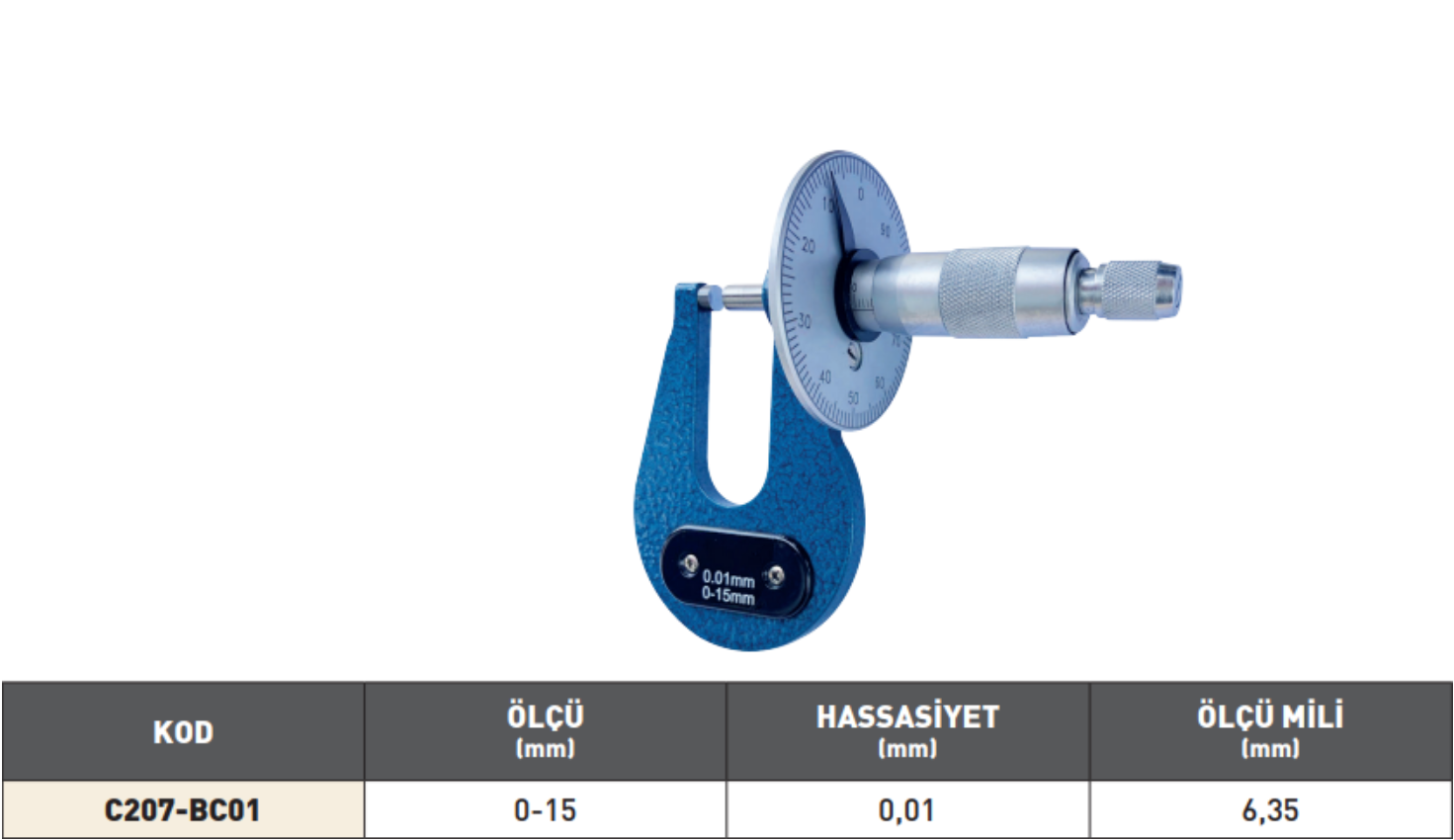 PLD Sac Mikrometresi tablo