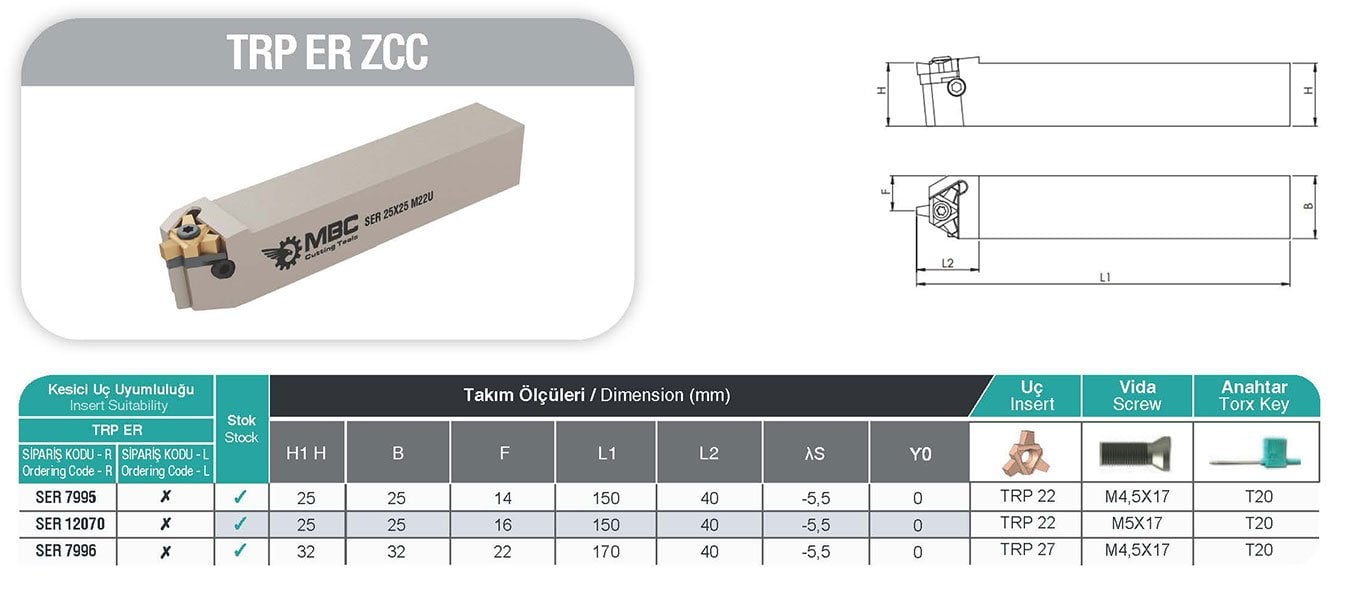 SER MBC Dış Çap Diş Çekme Kateri