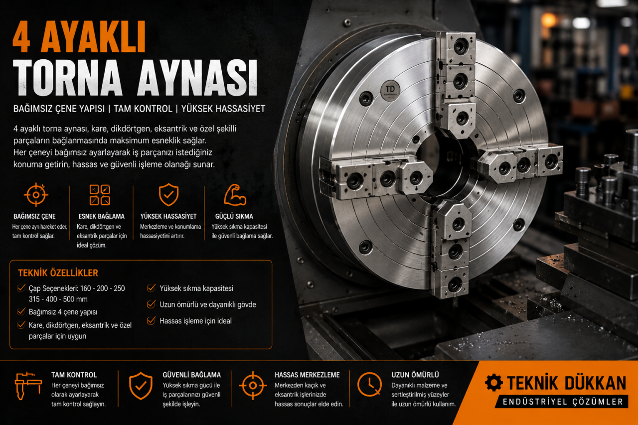 4 Ayaklı Torna Aynası | Bağlama ve Kullanım Rehberi