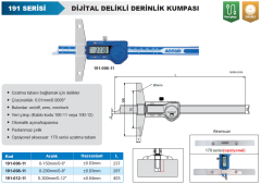ACCUD Dijital Delikli Derinlik Kumpası 191 Serisi 0-200mm