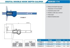 ACCUD Dijital Çift Kancalı Derinlik Kumpası 174 Serisi 0-300mm