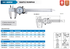ACCUD Saatli Kumpas 101 Serisi 0.02mm - 0-200mm