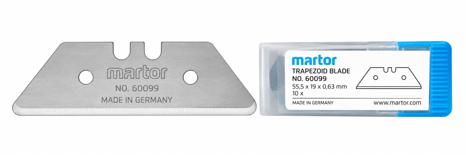 MARTOR 60099.70 Trapez Maket Bıçağı Ucu 55.5x19 mm Çelik (10 Adet)