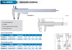 ACCUD Mekanik Kumpas 124 Serisi 0.05mm - 0-200mm