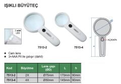INSIZE Led Aydınlatmalı Büyüteç 7513-4 El Tipi