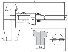 ACCUD Dijital Kumpas 131 Serisi 150mm - 0-500mm