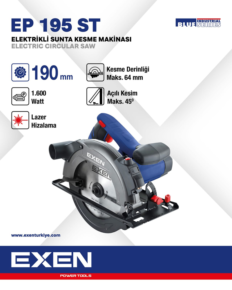 EXEN  EP 195 ST - 190mm 1600W Elektrikli Lazerli Sunta Kesme Makinasİ