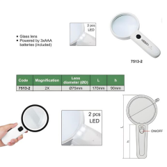 INSIZE Led Aydınlatmalı Büyüteç 7513-2 El Tipi