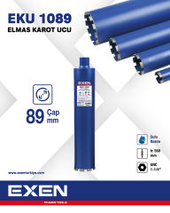 EXEN EKU 1089 - 89x550 mm Elmas Karot Ucu  (Sulu Kesim)
