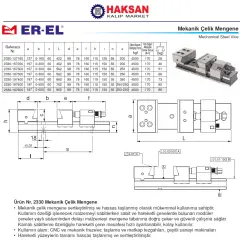EREL Mekanik Çelik Hassas Taşlanmış Cnc Mengenesi 127x160 mm