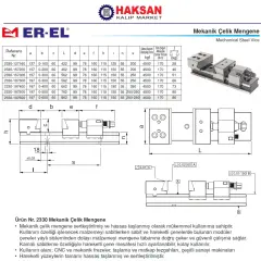 EREL Mekanik Çelik Hassas Taşlanmış Cnc Mengenesi 157x300 mm