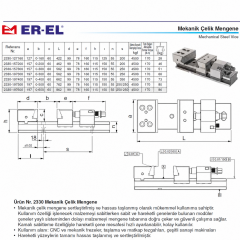 EREL Mekanik Çelik Hassas Taşlanmış Cnc Mengenesi 157x300 mm