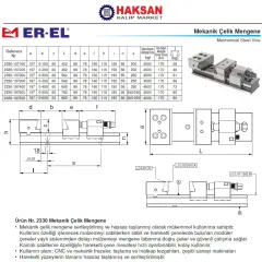 EREL Mekanik Çelik Hassas Taşlanmış Cnc Mengenesi 197x600 mm