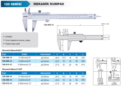 ACCUD Mekanik Kumpas 120 Serisi 0.02mm - 0-300mm