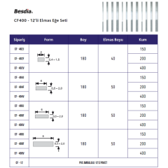Besdia CF400 Elmas Eğe Seti 12'li
