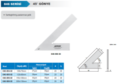 ACCUD 45° Gönye 846 Serisi 100x70mm