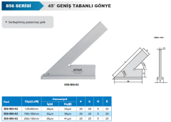 ACCUD 45° Geniş Tabanlı Gönye 856 Serisi 120x80mm