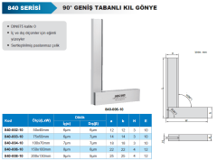 ACCUD 90° Geniş Tabanlı Kıl Gönye 840 Serisi 150x100mm