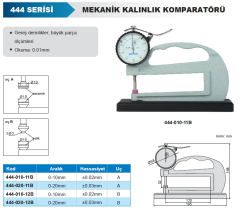 ACCUD Mekanik Kalınlık Komparatörü Noktasal Temas 444 Serisi - Tabanlı 0-10mm