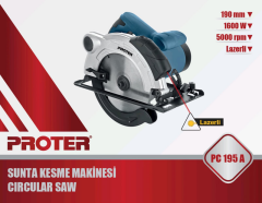 PROTER PC 195 A    190mm 1600W Lazerli Sunta Kesme Makinası