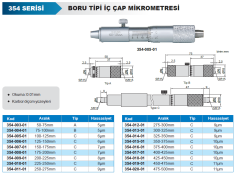 ACCUD Mekanik Boru Tipi İç Çap Mikrometresi 354 Serisi 225-250mm
