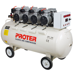 PROTER PR 204 S Sessiz-Yağsız  200 LT 4HP Monofoze 8 Bar Hava Kompresörü