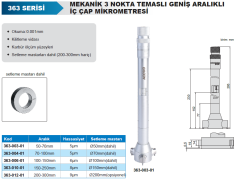 ACCUD Mekanik 3 Nokta Temaslı Geniş Aralıklı İç Çap Mikrometresi 363 Serisi 70-100mm