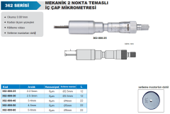 ACCUD Mekanik 2 Nokta Temaslı İç Çap Mikrometresi 362 Serisi 5-6mm