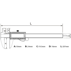 Dasqua 0-300mm Metal Kasa Dijital Kumpas IP54 Suya, Toza Dirençli 2115-2315