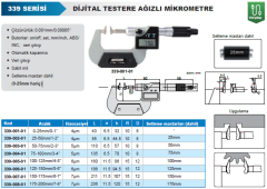 ACCUD Dijital Testere Ağızlı Mikrometre 339 Serisi 100-125 mm