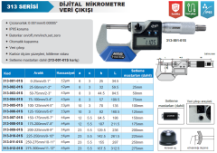 ACCUD IP65 Dijital Dış Çap Mikrometresi Veri Çıkışlı 313 S Serisi 0-25 mm