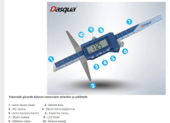 Dasqua 0-150mm Dijital Derinlik Kumpası IP67 Yağa, Suya Dirençli 2330-1105