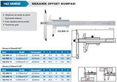 ACCUD Mekanik Merkez Mesafesi Ölçüm Kumpası 162 Serisi 0.02mm - 0-200mm