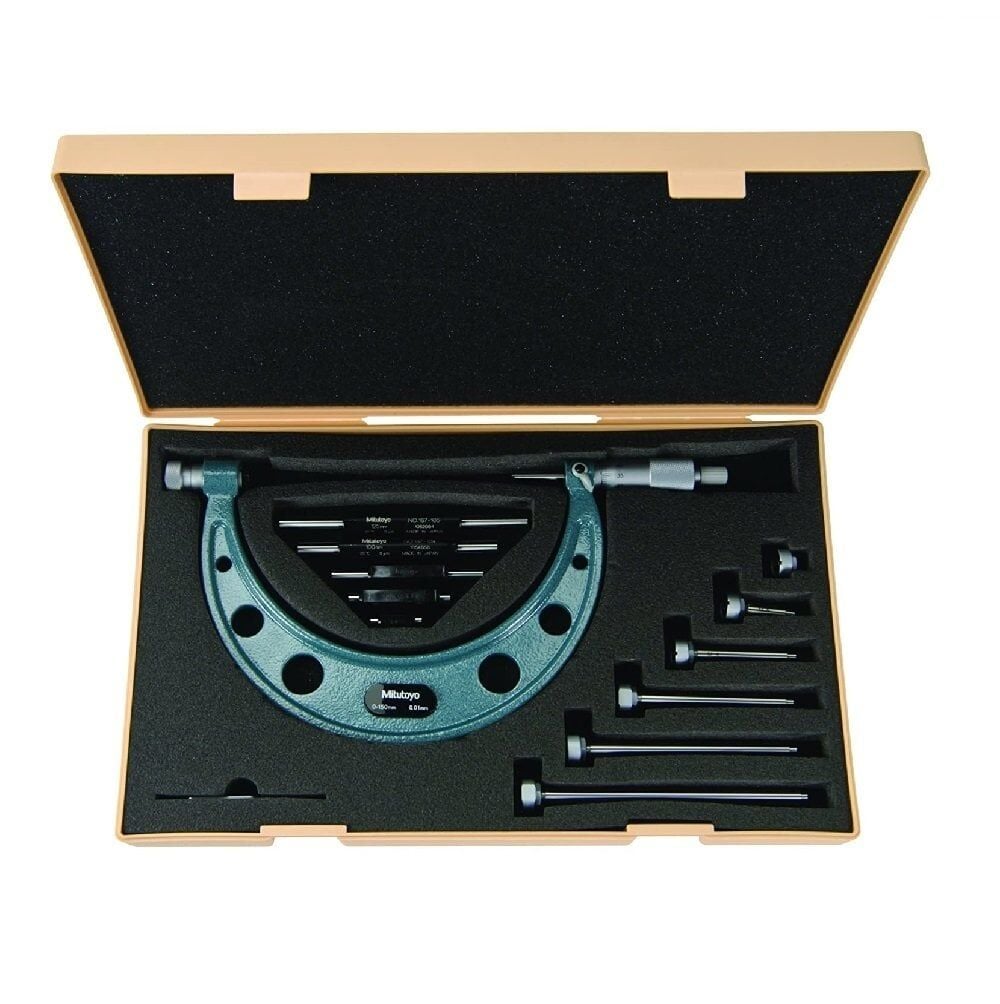 Mitutoyo 104-142A Değiştirilebilir Uçlu Mikrometre Seti 300-400mm