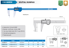 ACCUD Dijital Kumpas 118 Serisi - İnce Uçlu 0-300mm - 60mm
