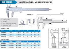 ACCUD Karbür Çeneli Mekanik Kumpas 140 Serisi 0-300mm - 0.05mm