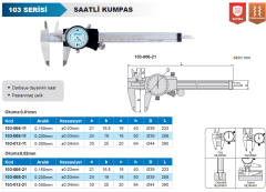 ACCUD Saatli Kumpas 103 Serisi 0.01mm - 0-200mm