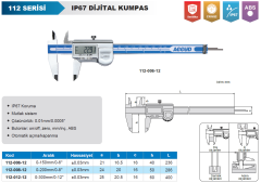 ACCUD Dijital Kumpas IP67 112 Serisi 0-200mm
