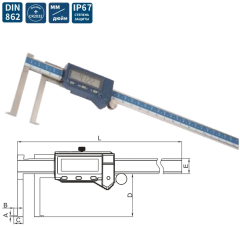 Dasqua 10-150mm İç Çap Kanal Kumpası IP67 Yağa, Suya Dirençli 0.01mm 2570-5105