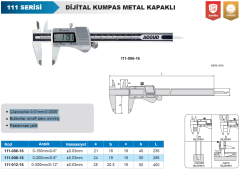 ACCUD Dijital Kumpas Metal Kapaklı 111 Serisi 0-150mm