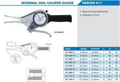 ACCUD Mekanik İç Çap Kanal Komparatörü 411 Serisi 250mm - 55-75mm