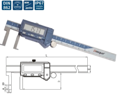 Dasqua 20-150mm İç Çap Kanal Kumpası IP67 Yağa, Suya Dirençli 0.01mm 2580-5105